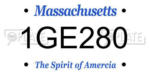 1GE280 Massachusetts License Plate