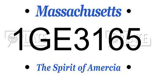 1GE3165 Massachusetts License Plate
