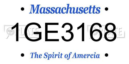 1GE3168 Massachusetts License Plate