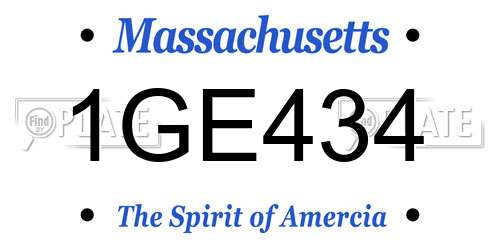 1GE434 Massachusetts License Plate