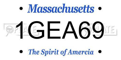 1GEA69 Massachusetts License Plate
