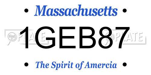 1GEB87 Massachusetts License Plate