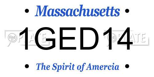1GED14 Massachusetts License Plate