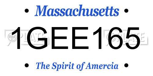 1GEE165 Massachusetts License Plate