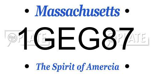 1GEG87 Massachusetts License Plate