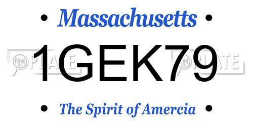 1GEK79 Massachusetts License Plate