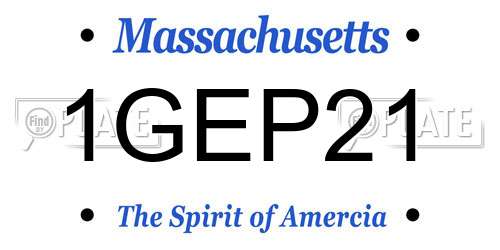 1GEP21 Massachusetts License Plate