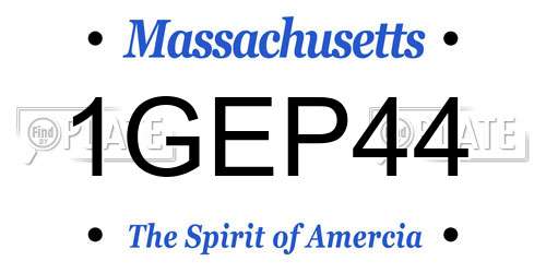 1GEP44 Massachusetts License Plate