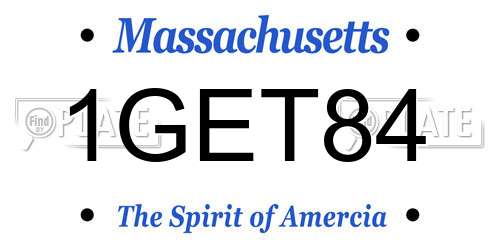 1GET84 Massachusetts License Plate