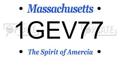 1GEV77 Massachusetts License Plate