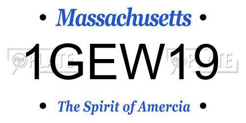 1GEW19 Massachusetts License Plate