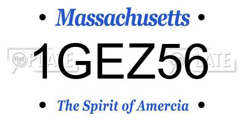 1GEZ56 Massachusetts License Plate