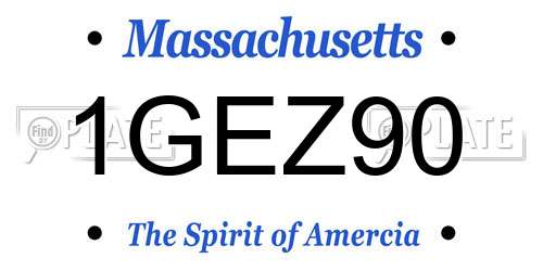 1GEZ90 Massachusetts License Plate
