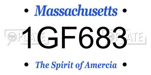 1GF683 Massachusetts License Plate