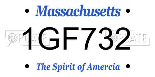 1GF732 Massachusetts License Plate