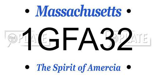 1GFA32 Massachusetts License Plate