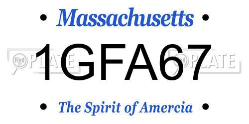 1GFA67 Massachusetts License Plate