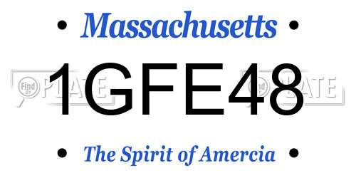 1GFE48 Massachusetts License Plate