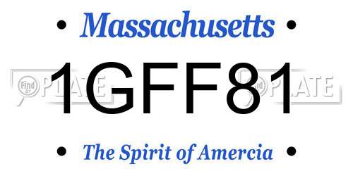 1GFF81 Massachusetts License Plate