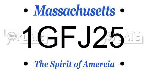 1GFJ25 Massachusetts License Plate