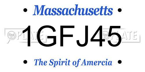 1GFJ45 Massachusetts License Plate