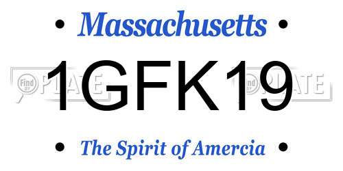 1GFK19 Massachusetts License Plate