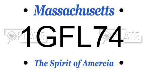 1GFL74 Massachusetts License Plate