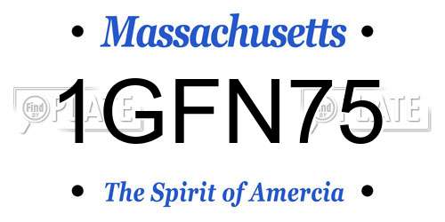 1GFN75 Massachusetts License Plate