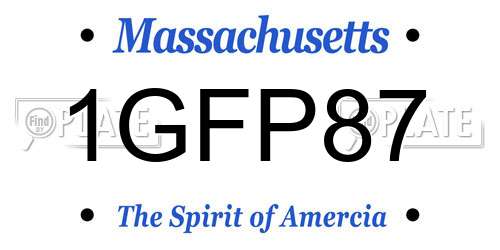1GFP87 Massachusetts License Plate