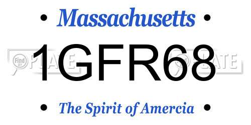 1GFR68 Massachusetts License Plate