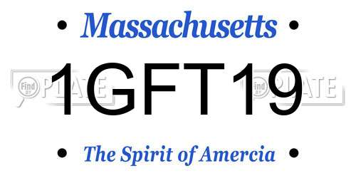 1GFT19 Massachusetts License Plate