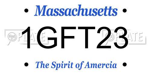 1GFT23 Massachusetts License Plate