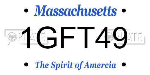 1GFT49 Massachusetts License Plate