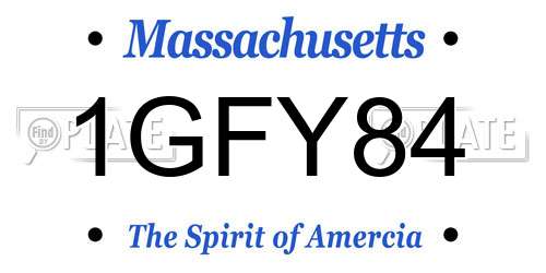 1GFY84 Massachusetts License Plate