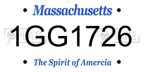 1GG1726 Massachusetts License Plate
