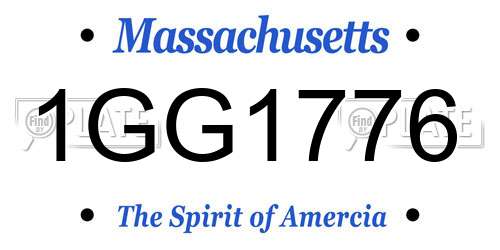 1GG1776 Massachusetts License Plate