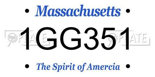 1GG351 Massachusetts License Plate