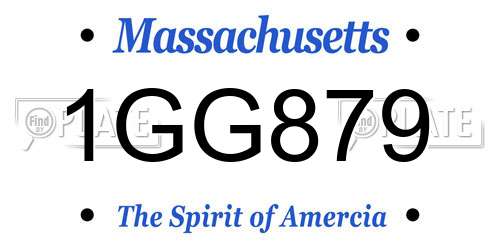 1GG879 Massachusetts License Plate