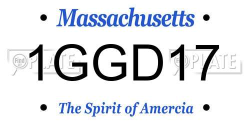 1GGD17 Massachusetts License Plate