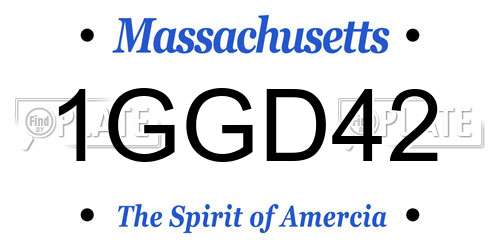 1GGD42 Massachusetts License Plate