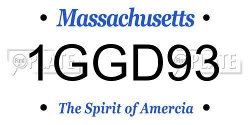 1GGD93 Massachusetts License Plate