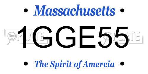 1GGE55 Massachusetts License Plate