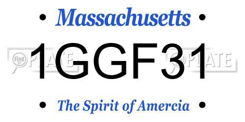 1GGF31 Massachusetts License Plate