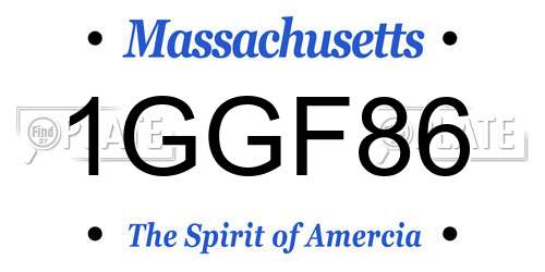 1GGF86 Massachusetts License Plate