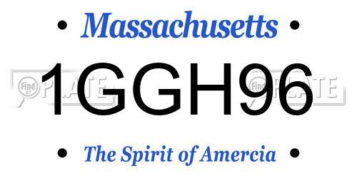 1GGH96 Massachusetts License Plate
