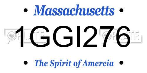1GGI276 Massachusetts License Plate