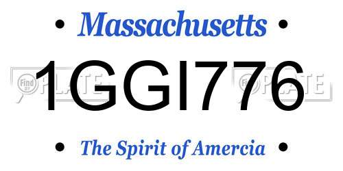 1GGI776 Massachusetts License Plate