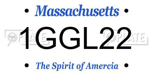 1GGL22 Massachusetts License Plate