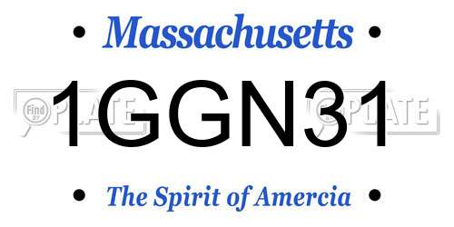 1GGN31 Massachusetts License Plate