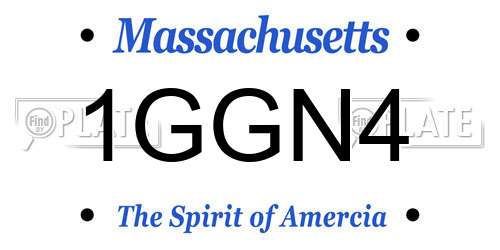 1GGN4 Massachusetts License Plate